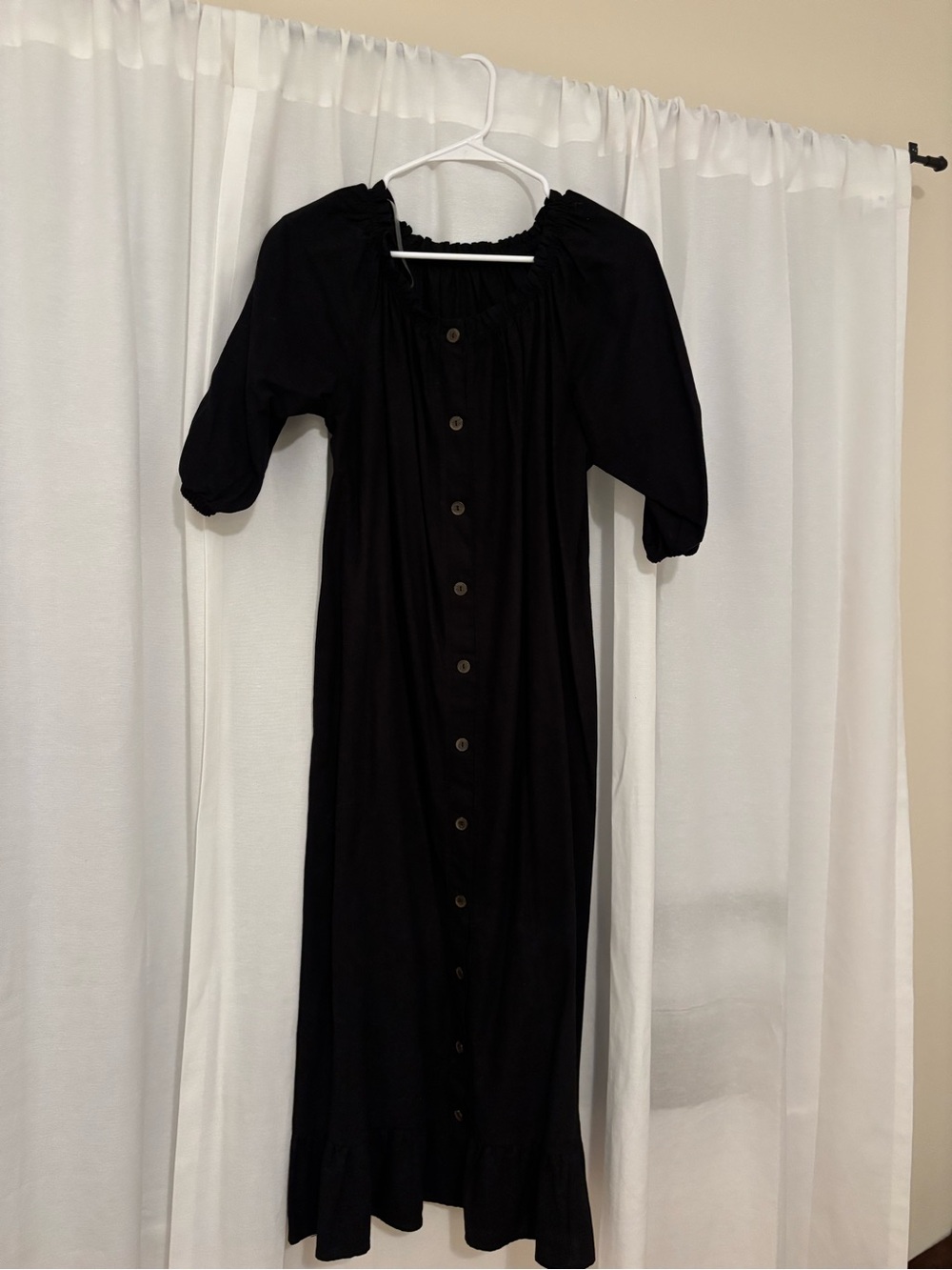 Black Peasant Dress